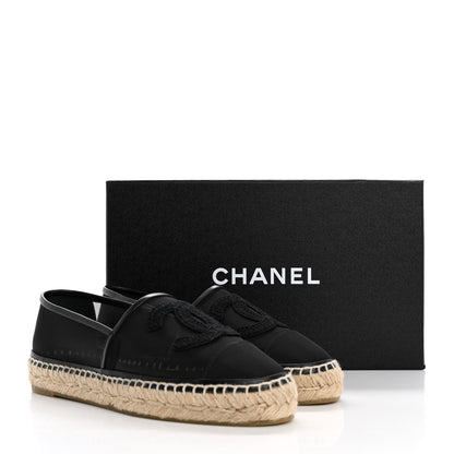 Chanel Mesh Grosgrain CC Espadrilles 37 Black 10 of 10