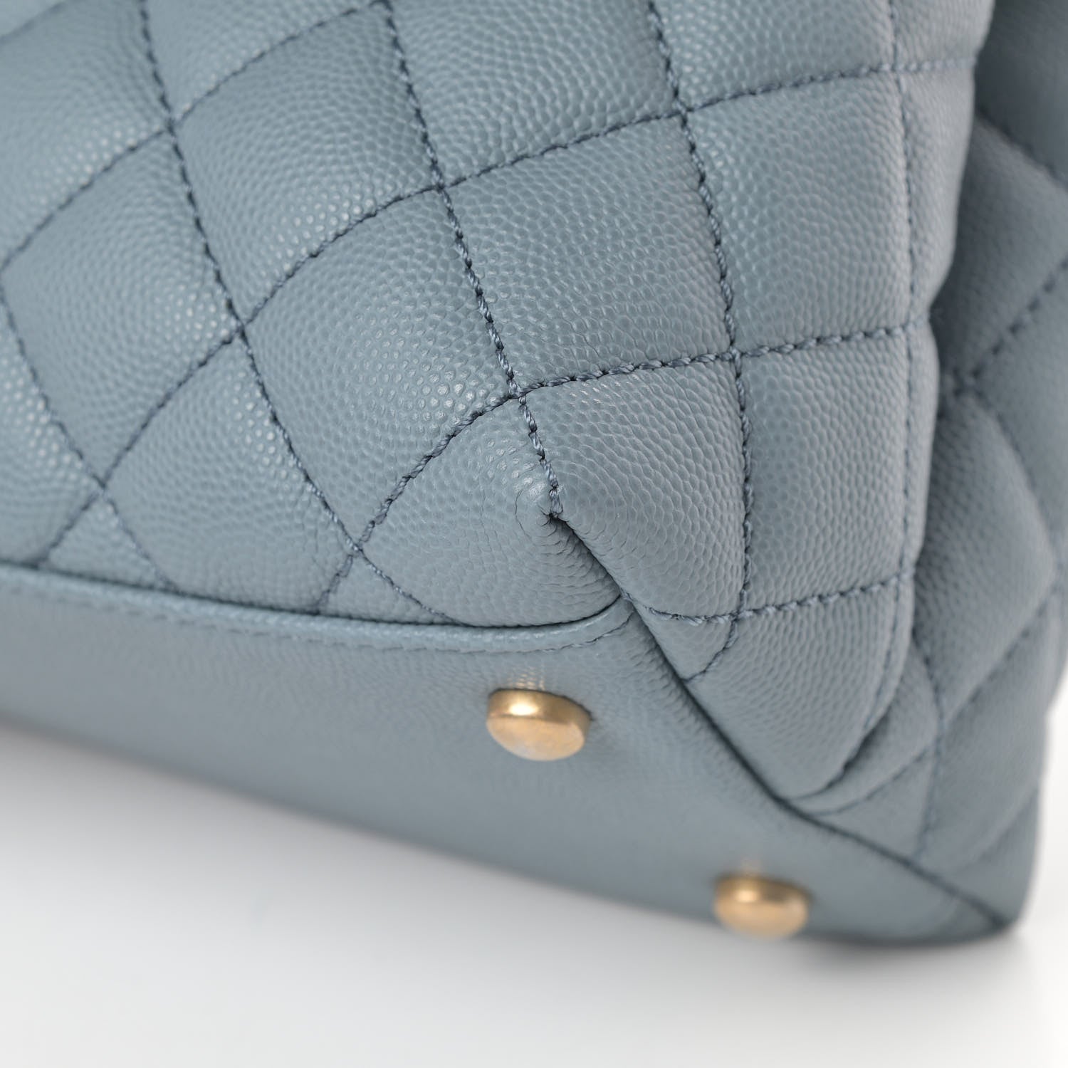 Chanel Caviar Quilted Small Coco Handle Flap Blue 10 of 11