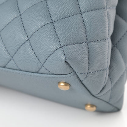 Chanel Caviar Quilted Small Coco Handle Flap Blue 10 of 11