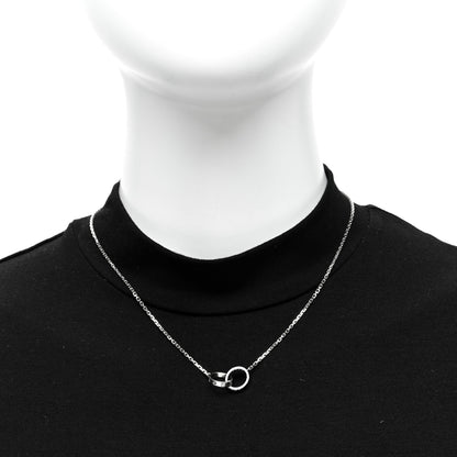 Cartier 18K White Gold Diamond Interlocking LOVE Necklace 2 of 4