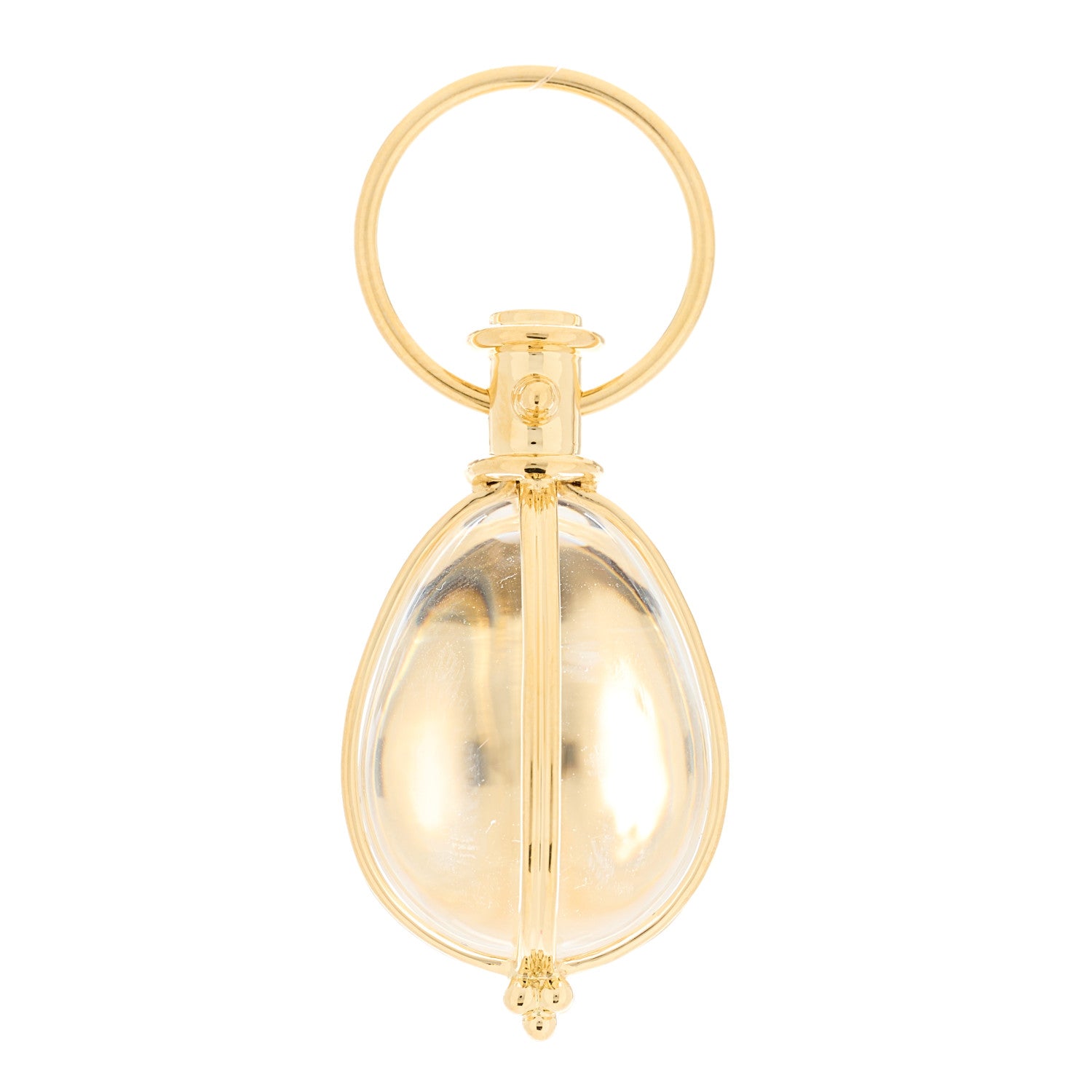 Temple St. Clair 18K Yellow Gold Rock Crystal M Amulet Pendant 1 of 3