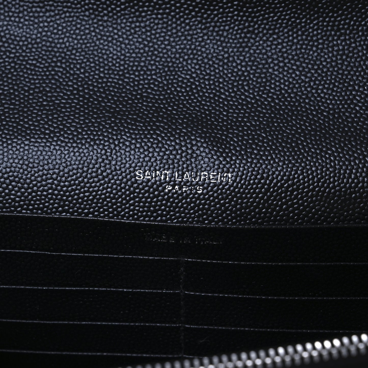 Grain De Poudre Matelasse Chevron Monogram Chain Wallet Black
