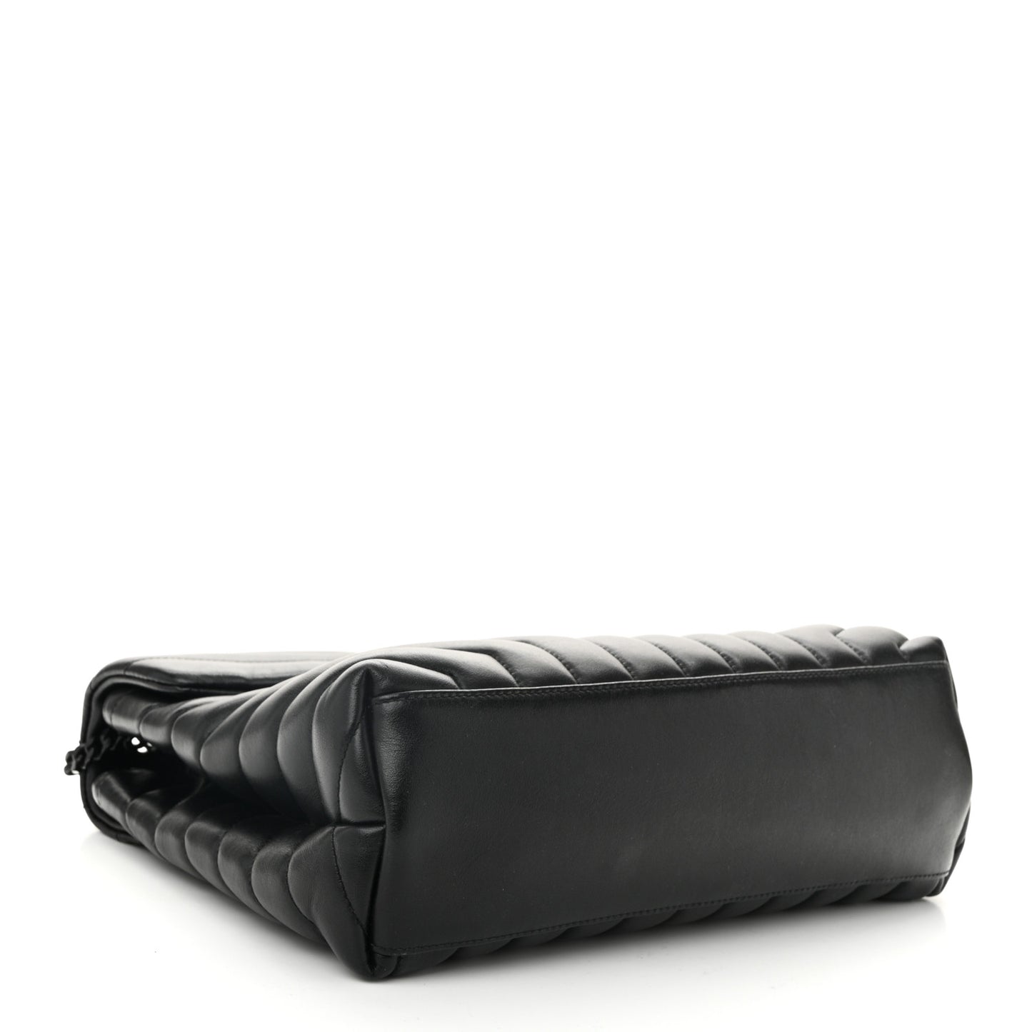 Calfskin Y Quilted Monogram Monochrome Medium Loulou Chain Satchel Black