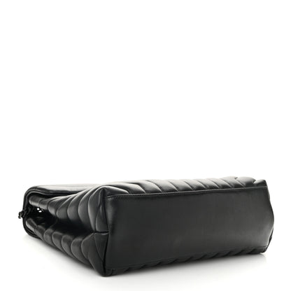 Saint Laurent Calfskin Y Quilted Monogram Monochrome Medium Loulou Chain Satchel Black 4 of 10