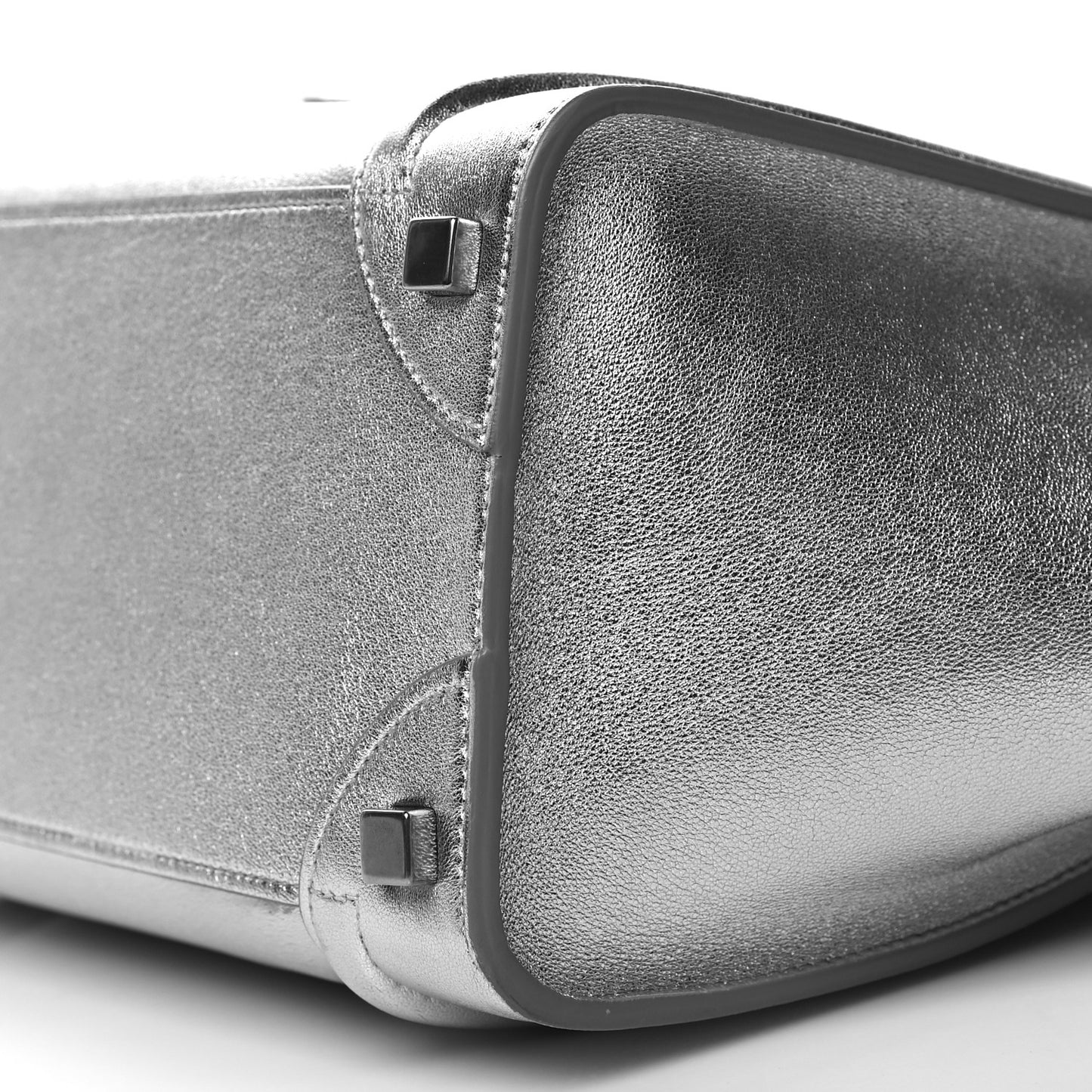 Laminated Lambskin Micro Luggage Silver