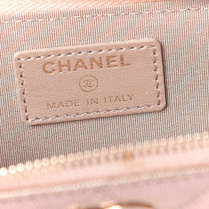 Chanel Iridescent Caviar Quilted Key Holder Case Beige 6 of 9