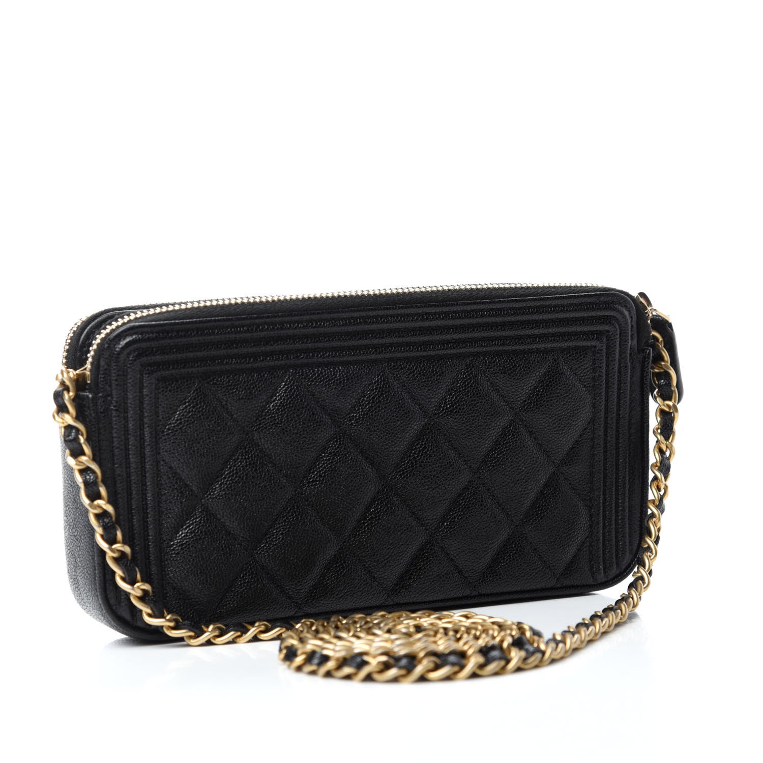 Chanel Caviar Quilted Small Boy Clutch With Chain Black 3 of 11
