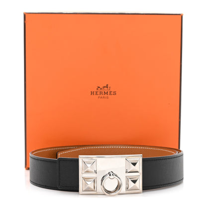 Hermes Epsom Swift 24mm Collier De Chien CDC Belt 75 30 Gold Black 5 of 5