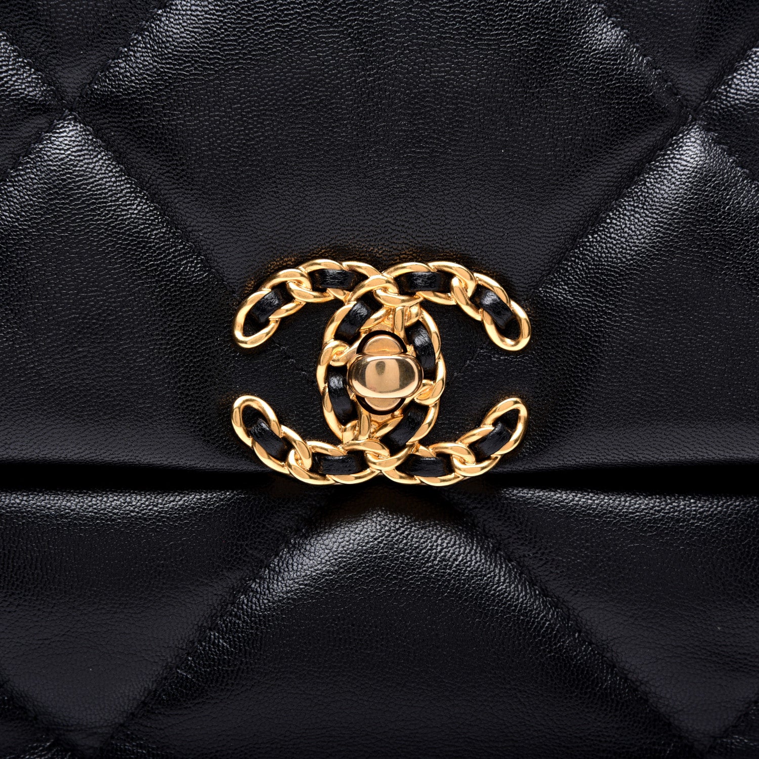 Chanel Goatskin Quilted Large 19 Flap Black 10 of 11