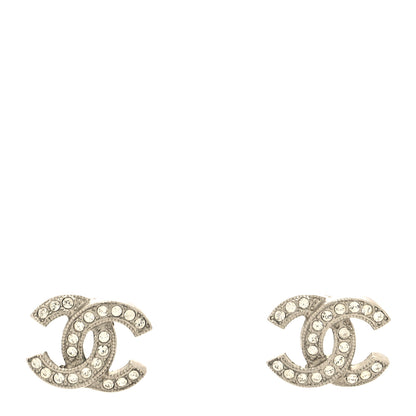 Chanel Crystal CC Earrings Silver 1 of 4