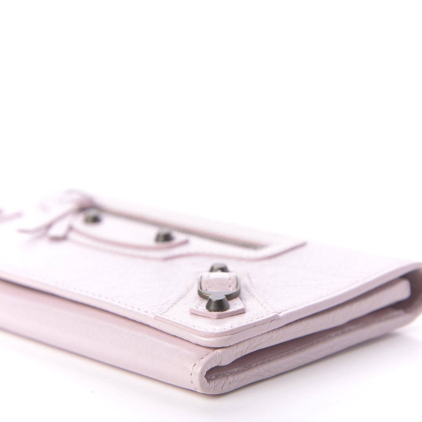 Agneau Classic Hardware Money Wallet Rose Poudre