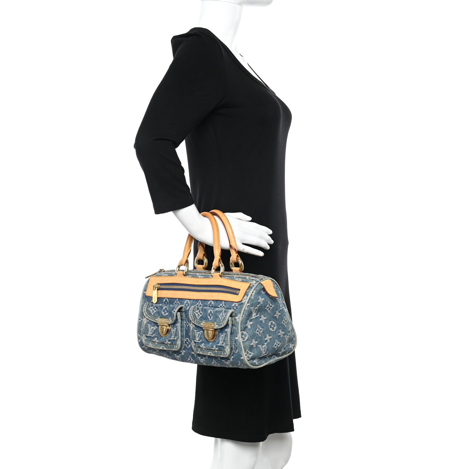 Louis Vuitton Monogram Denim Neo Speedy Blue 2 of 12