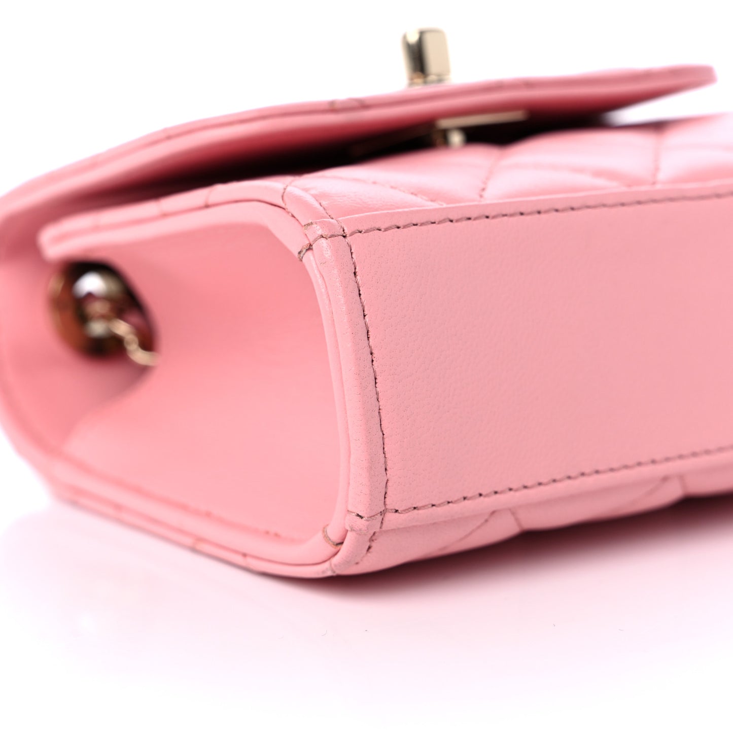 Lambskin Quilted Mini Trendy CC Clutch With Chain Pink