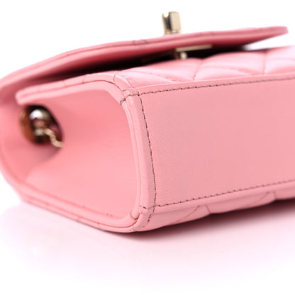 Chanel Lambskin Quilted Mini Trendy CC Clutch With Chain Pink 14 of 20