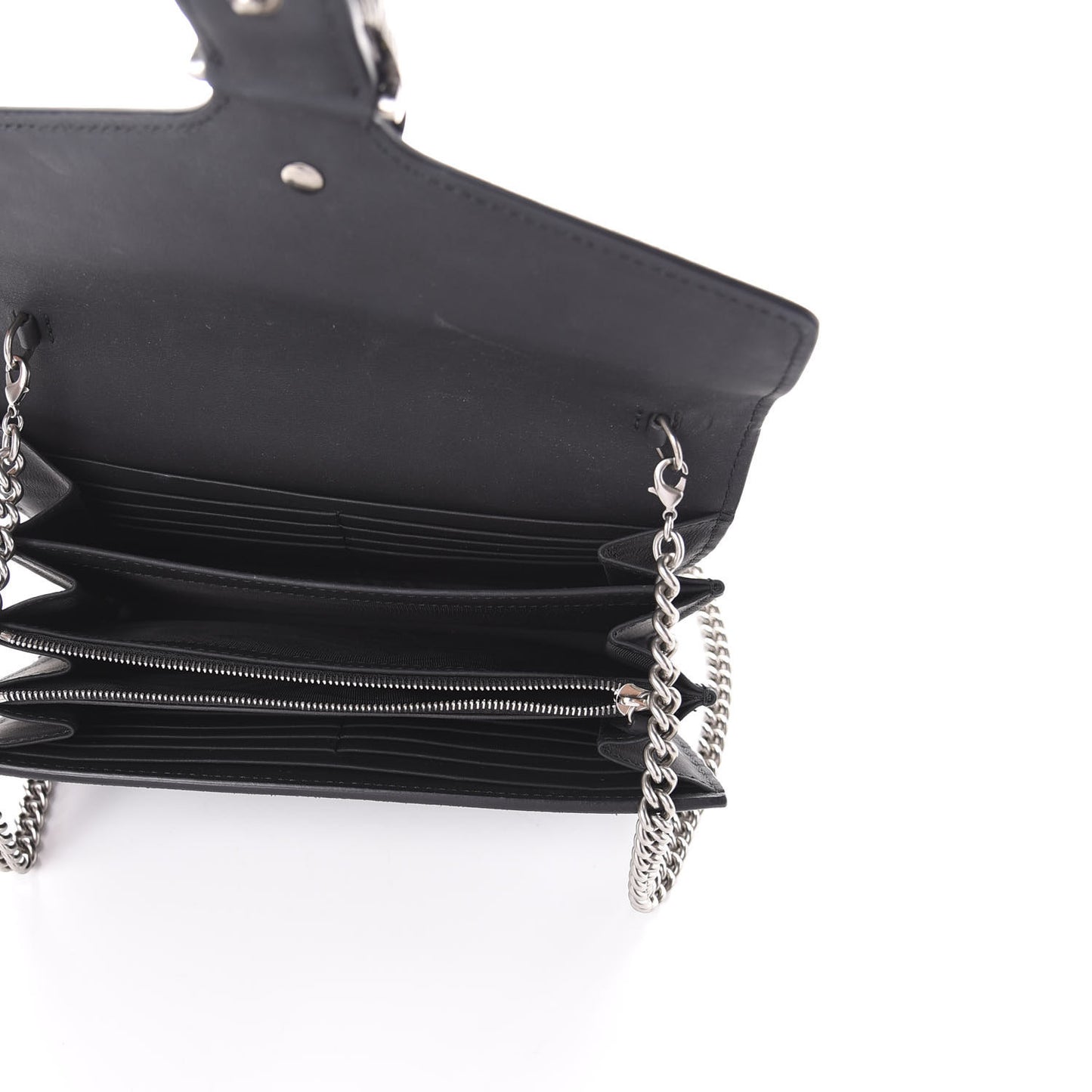 Suede Mini Dionysus Chain Wallet Black
