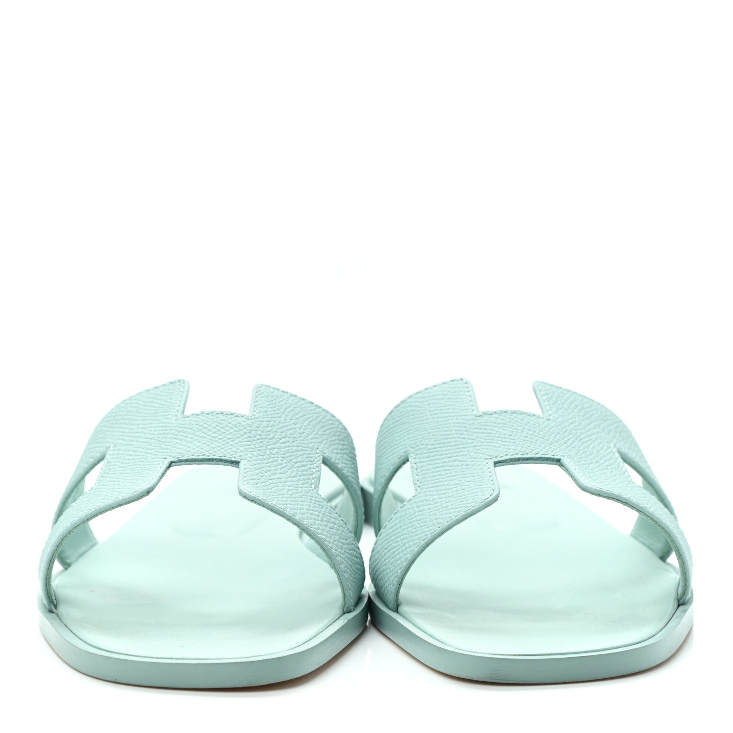 Hermes Epsom Oran Sandals 38 Vert Embrun 2 of 9