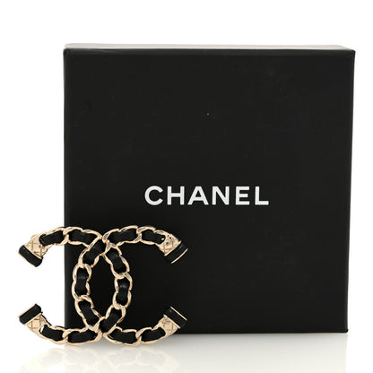 Chanel Lambskin Chain CC Brooch Black Gold 4 of 4