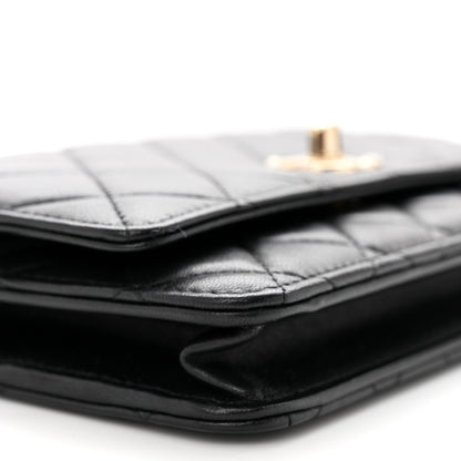 Chanel Lambskin Quilted Trendy CC Wallet On Chain WOC Black 10 of 13