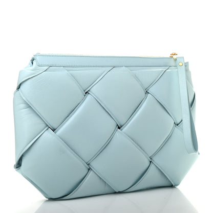 Bottega Veneta Paper Calfskin Maxi Intrecciato Padded Pouch Clutch Spearmint 3 of 10