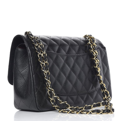 Chanel Caviar Quilted Jumbo Double Flap Black 3 of 17