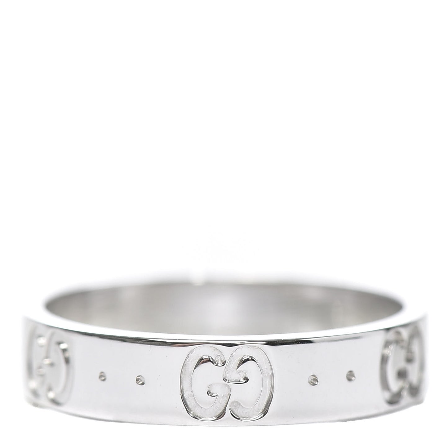 18K White Gold 4mm Icon Thin Band Ring 51 5.75