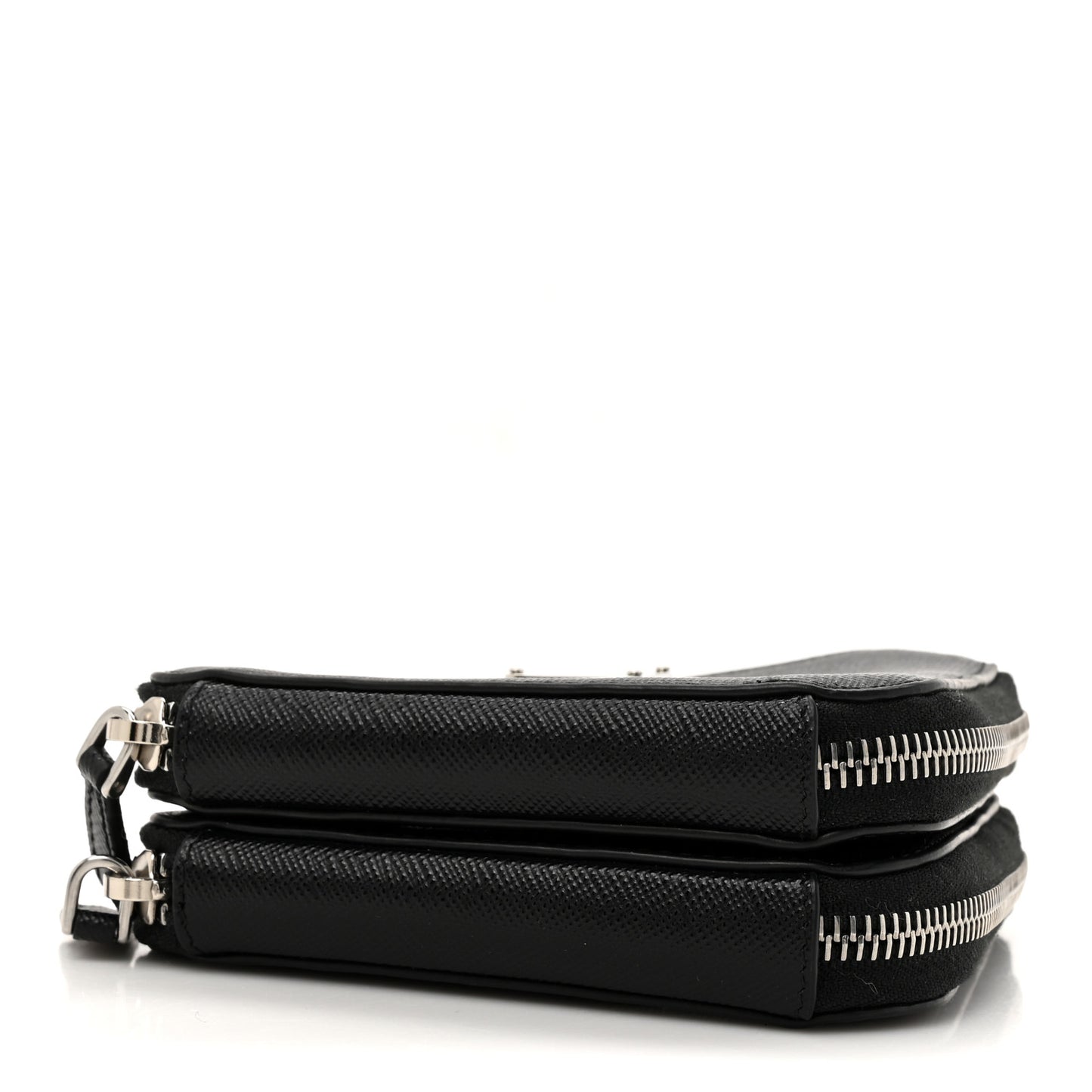 Saffiano Mini Triangle Crossbody Pouch Black