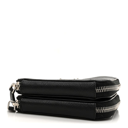 Prada Saffiano Mini Triangle Crossbody Pouch Black 4 of 10
