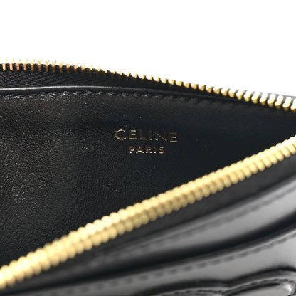 Celine Triomphe Calfskin Zipped Card Holder Black Black 6 of 8