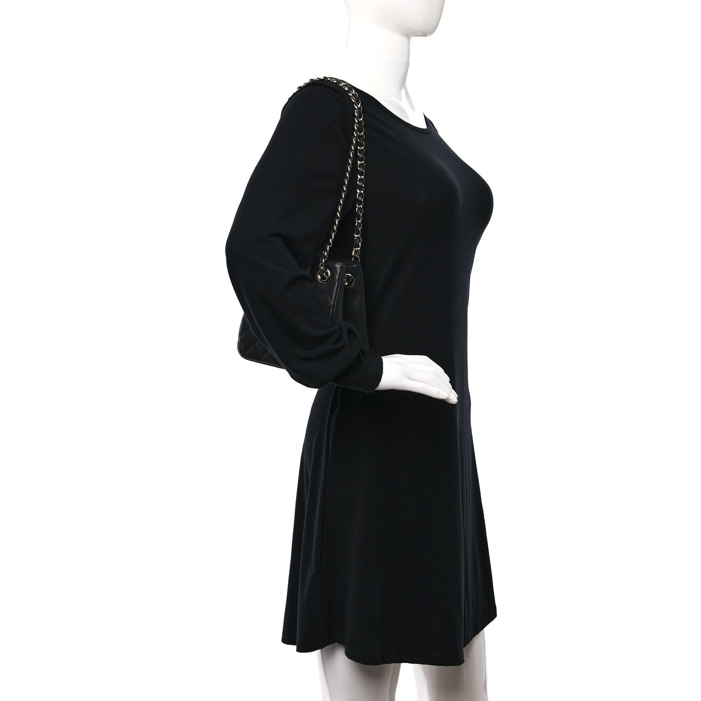 Caviar Quilted Mini Bucket Bag Black