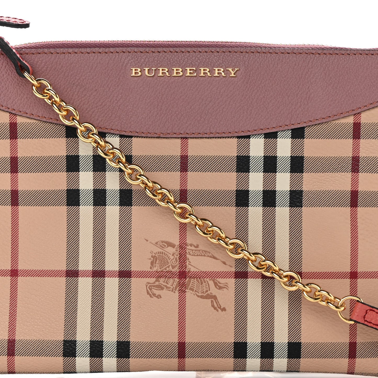 Haymarket Check Peyton Crossbody Clutch Bag Dusty Pink