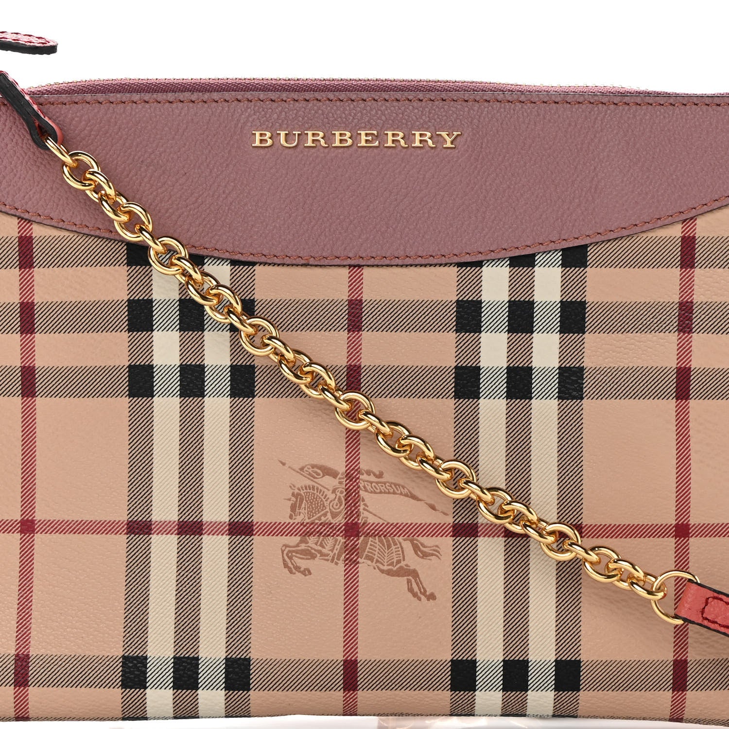 Burberry Haymarket Check Peyton Crossbody Clutch Bag Dusty Pink 9 of 13