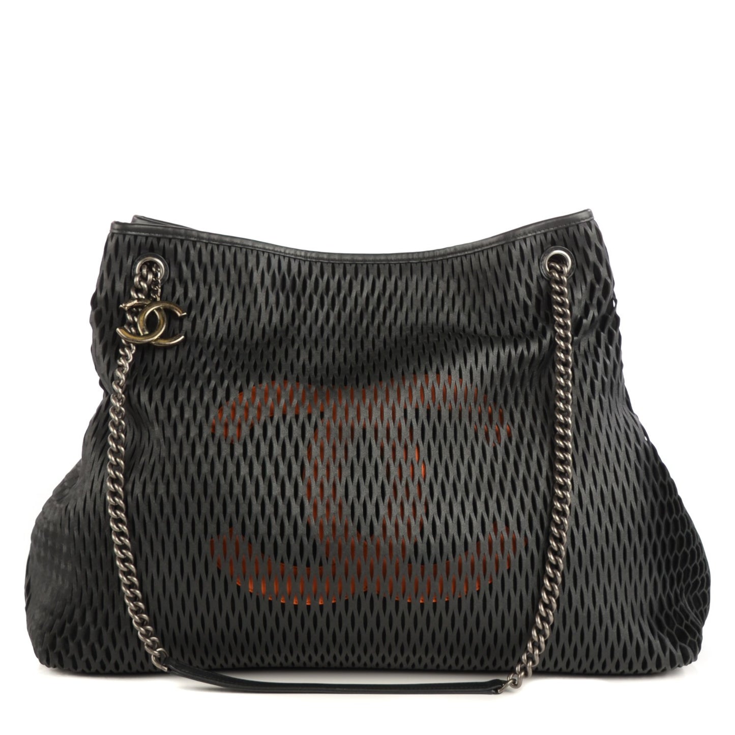 Calfskin Laser Cut Perforated CC Tote Black