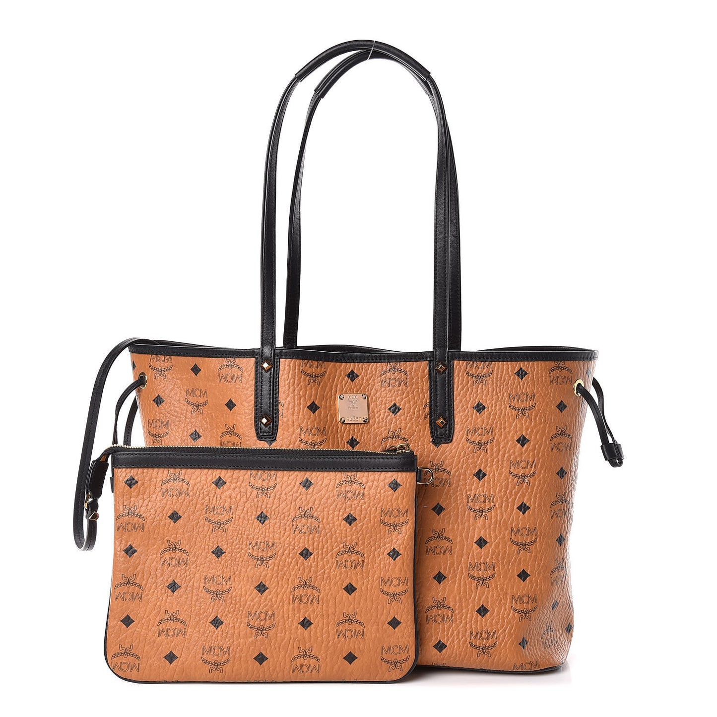 Visetos Medium Project Reversible Shopper Tote Cognac