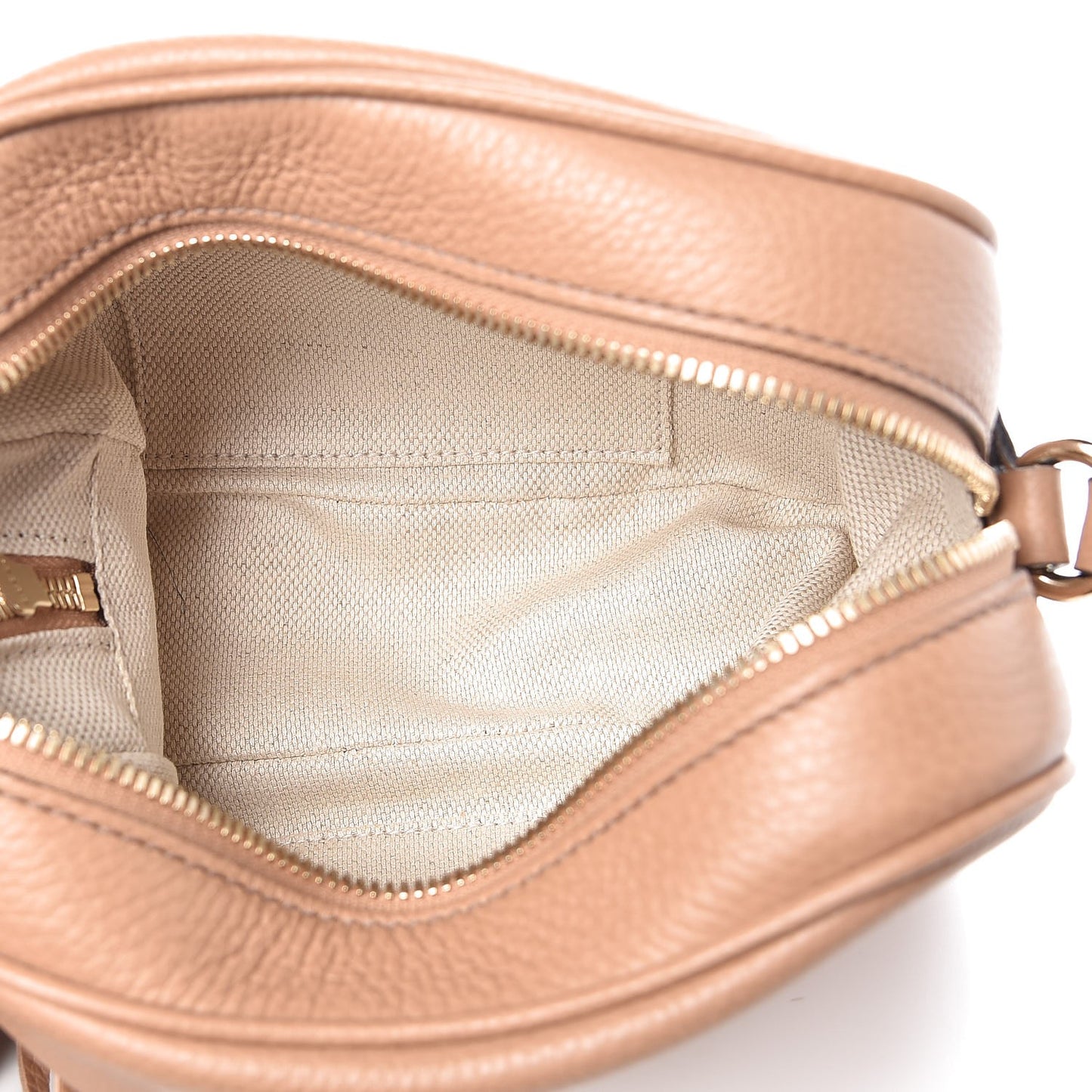 Pebbled Calfskin Small Soho Disco Bag Camelia