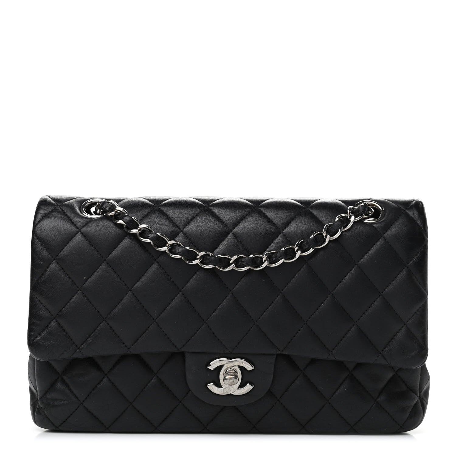 Chanel Lambskin Quilted Medium Double Flap Black 1 of 11