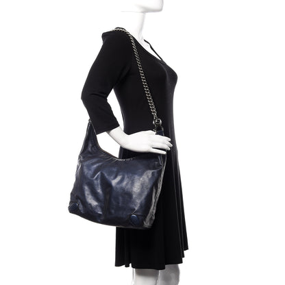 Gucci Metallic Calfskin Medium Galaxy Hobo Navy 2 of 11
