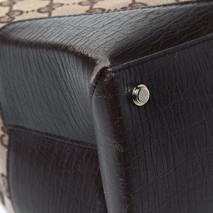 Gucci Monogram Web Top Handle Bag Dark Brown 5 of 6