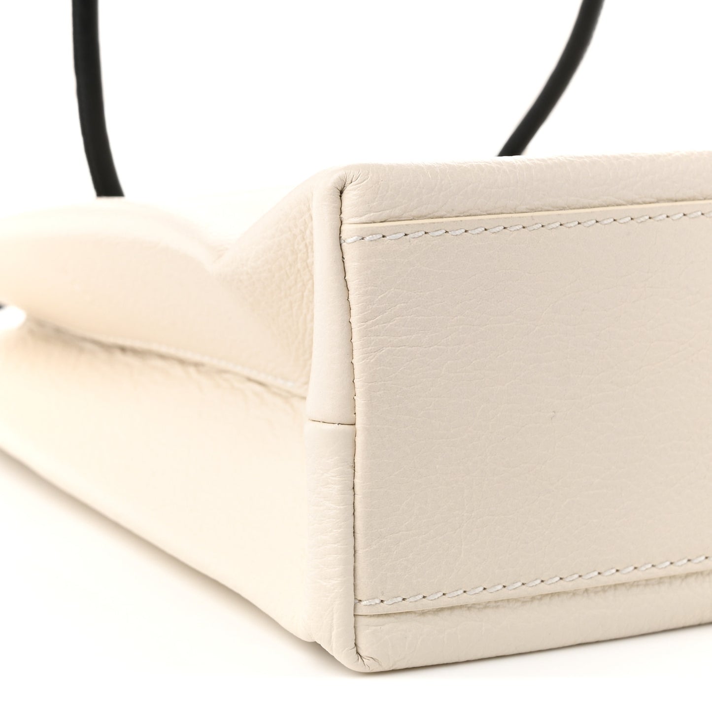 Calfskin Logo XXS Shopping Tote White