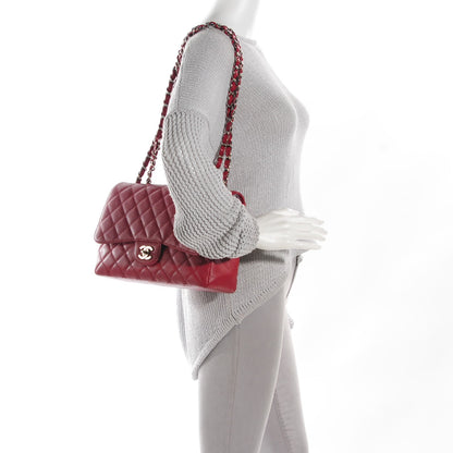 Chanel Caviar Quilted Jumbo Single Flap Red 2 of 8