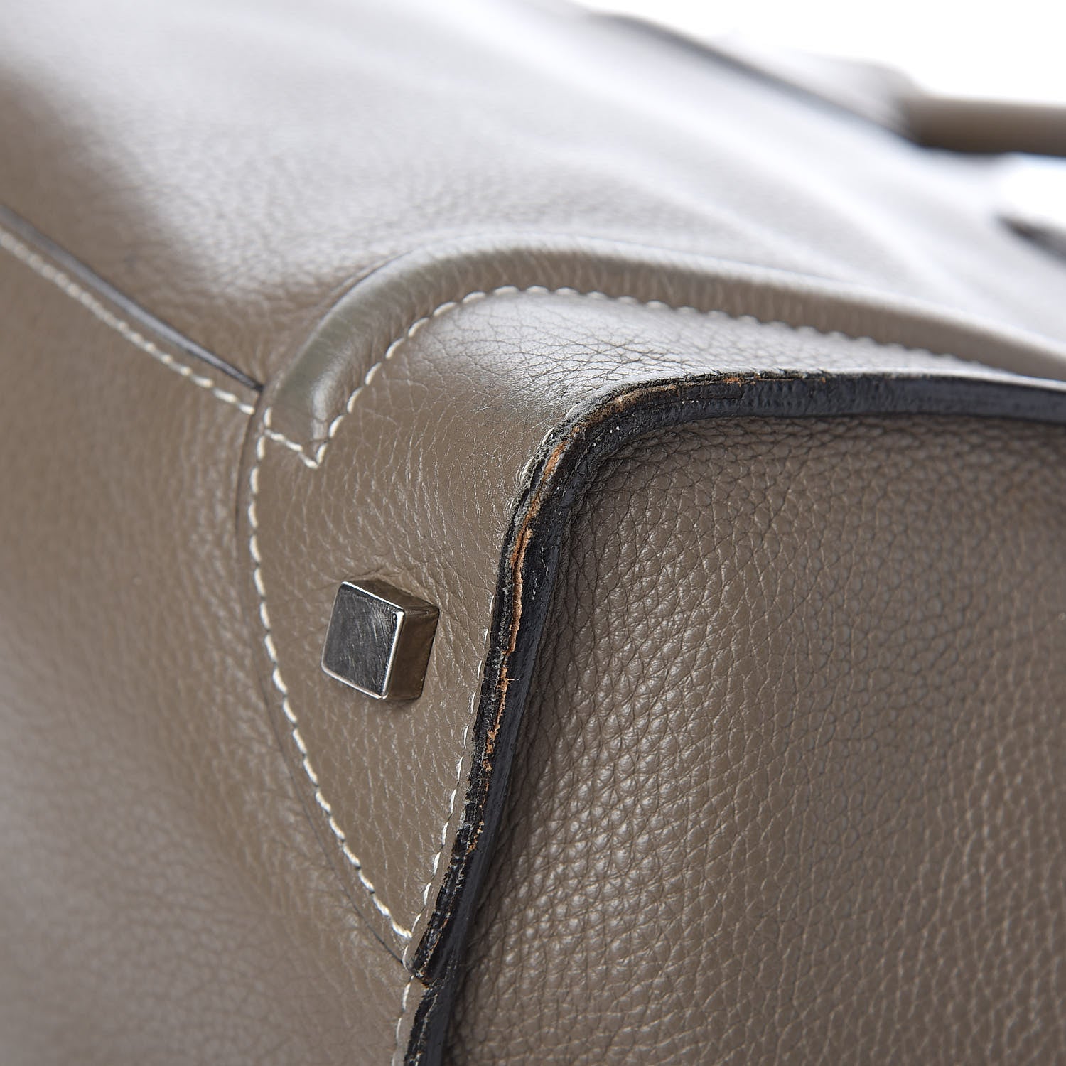 Celine Drummed Calfskin Mini Luggage Souris 10 of 14