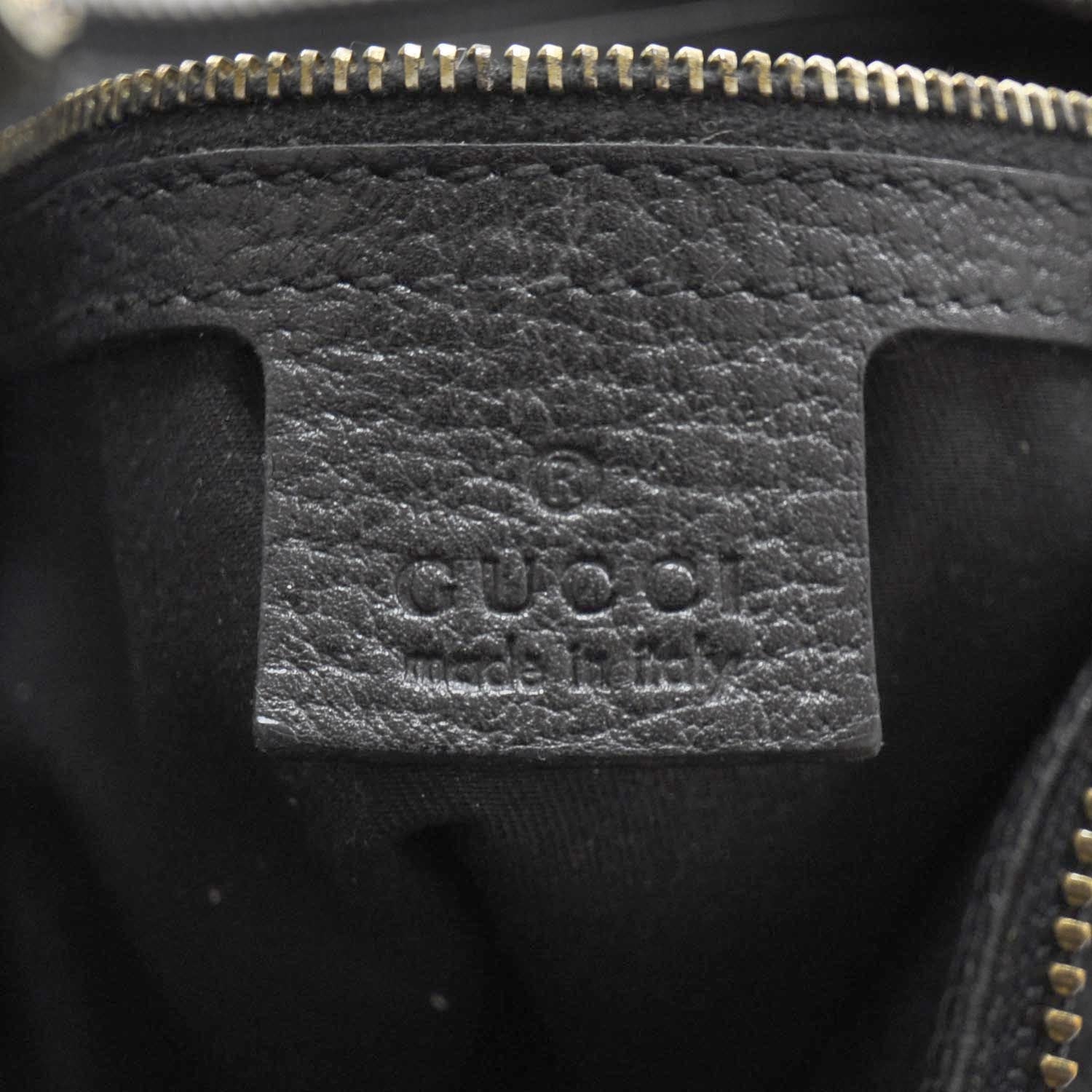 Gucci Pebbled Calfskin Web Bamboo Ring Hobo Black 7 of 8