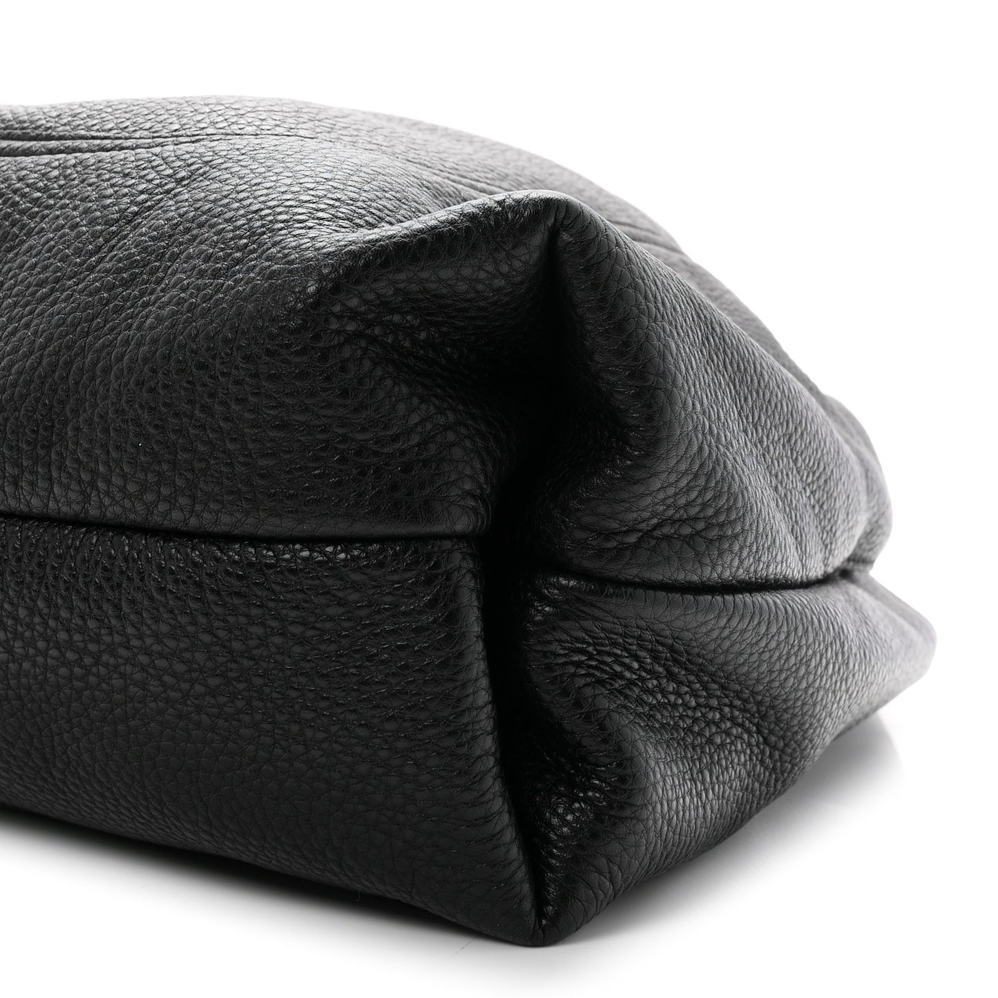 Grained Calfskin Softbit Maxi Shoulder Bag Black