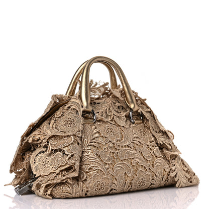 Prada Lace Pizzo S Bowler Oro Lurex 2 of 11