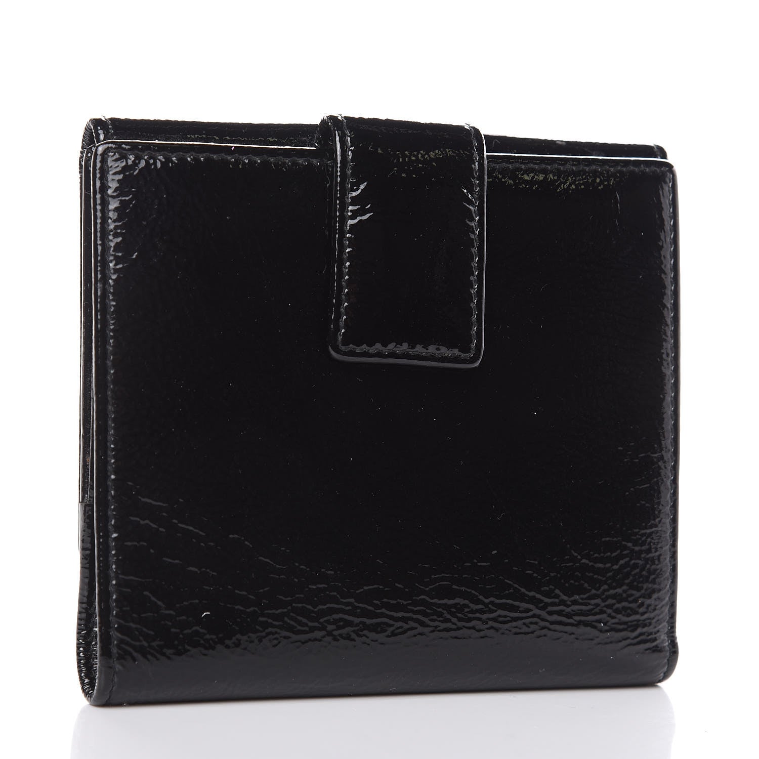 Saint Laurent Patent Y-Mail French Wallet Black 3 of 11