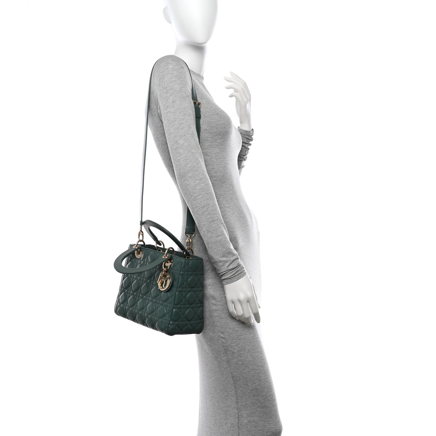 Lambskin Cannage Medium Lady Dior Orage