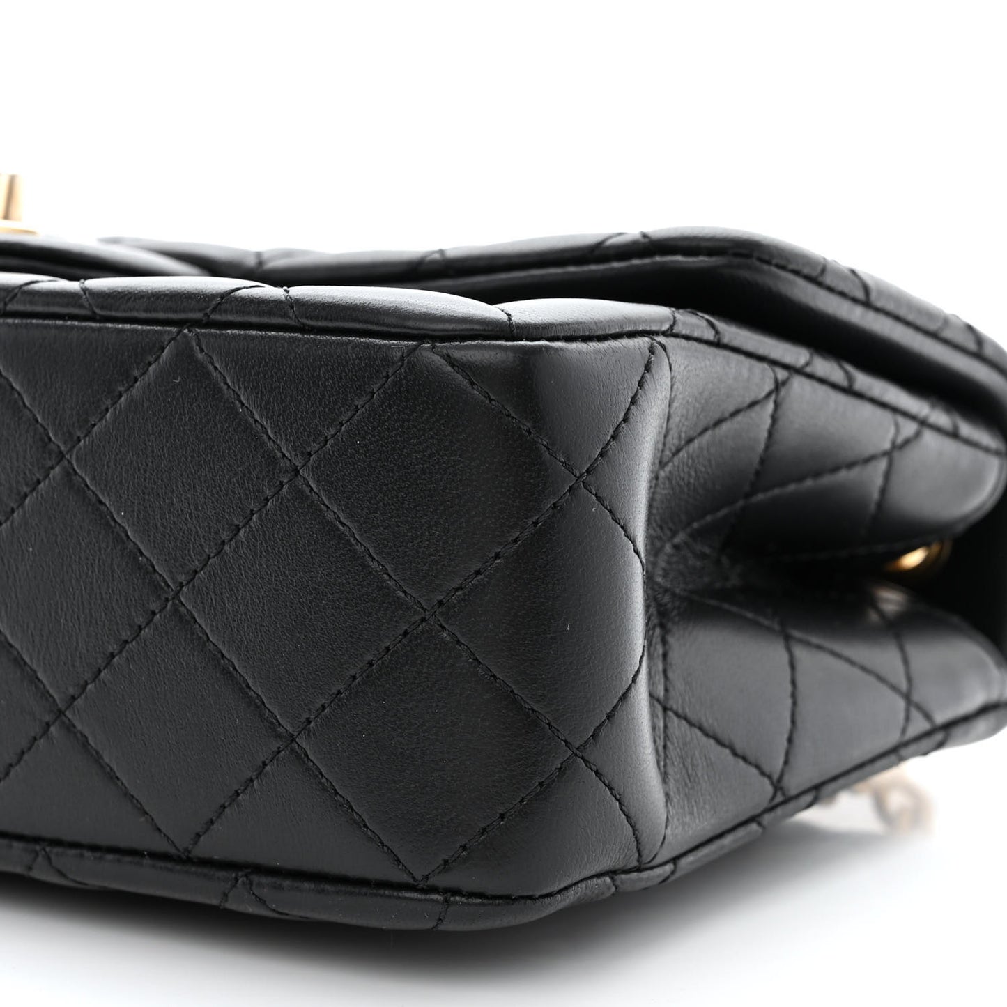 Lambskin Quilted Small Sweet Camellia Flap Black
