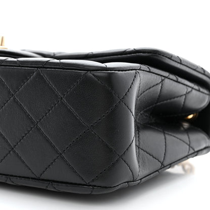 Chanel Lambskin Quilted Small Sweet Camellia Flap Black 10 of 11