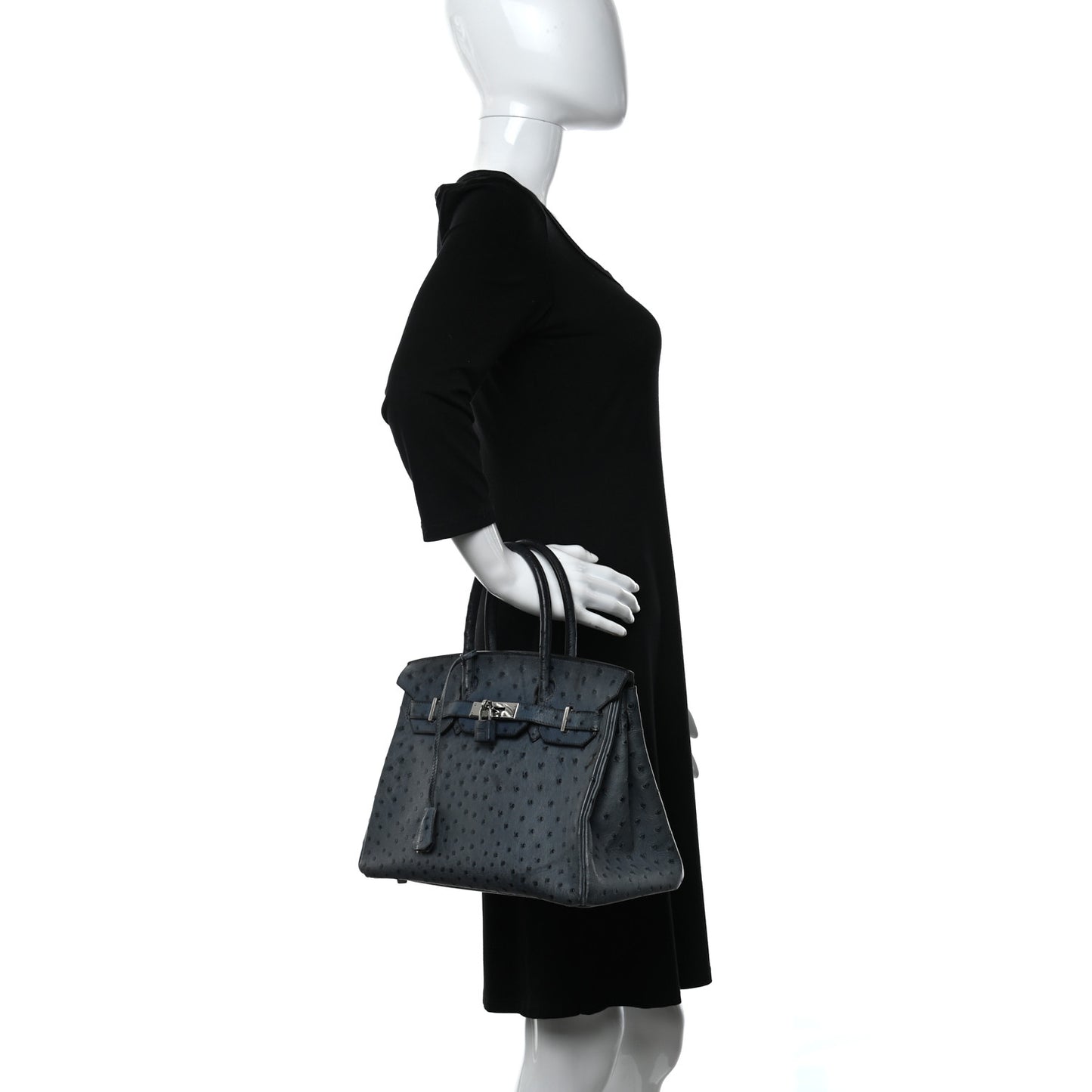 Ostrich Birkin 30 Bleu Roi