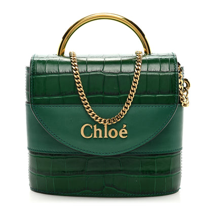 Chloe Calfskin Crocodile Embossed Small Aby Lock Woodsy Green 1 of 8