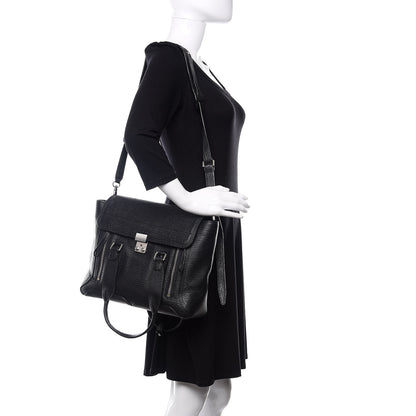 3.1 Phillip Lim 3.1 Textured Calfskin Medium Pashli Satchel Black 2 of 11